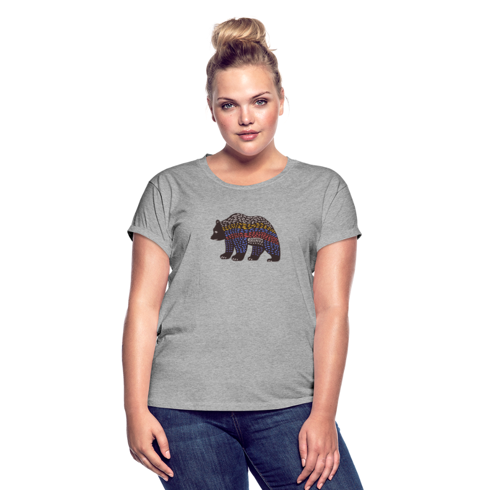 Frauen Oversize T-Shirt - "Bunter Grizzly" - Hinter dem Mond