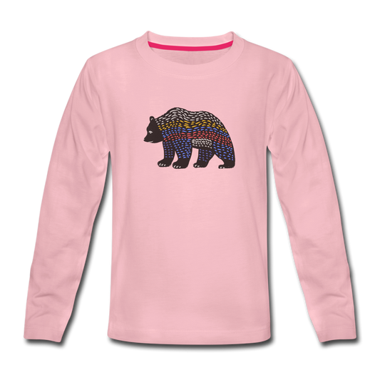 Kinder Premium Langarmshirt - Bunter Grizzly - Hinter dem Mond
