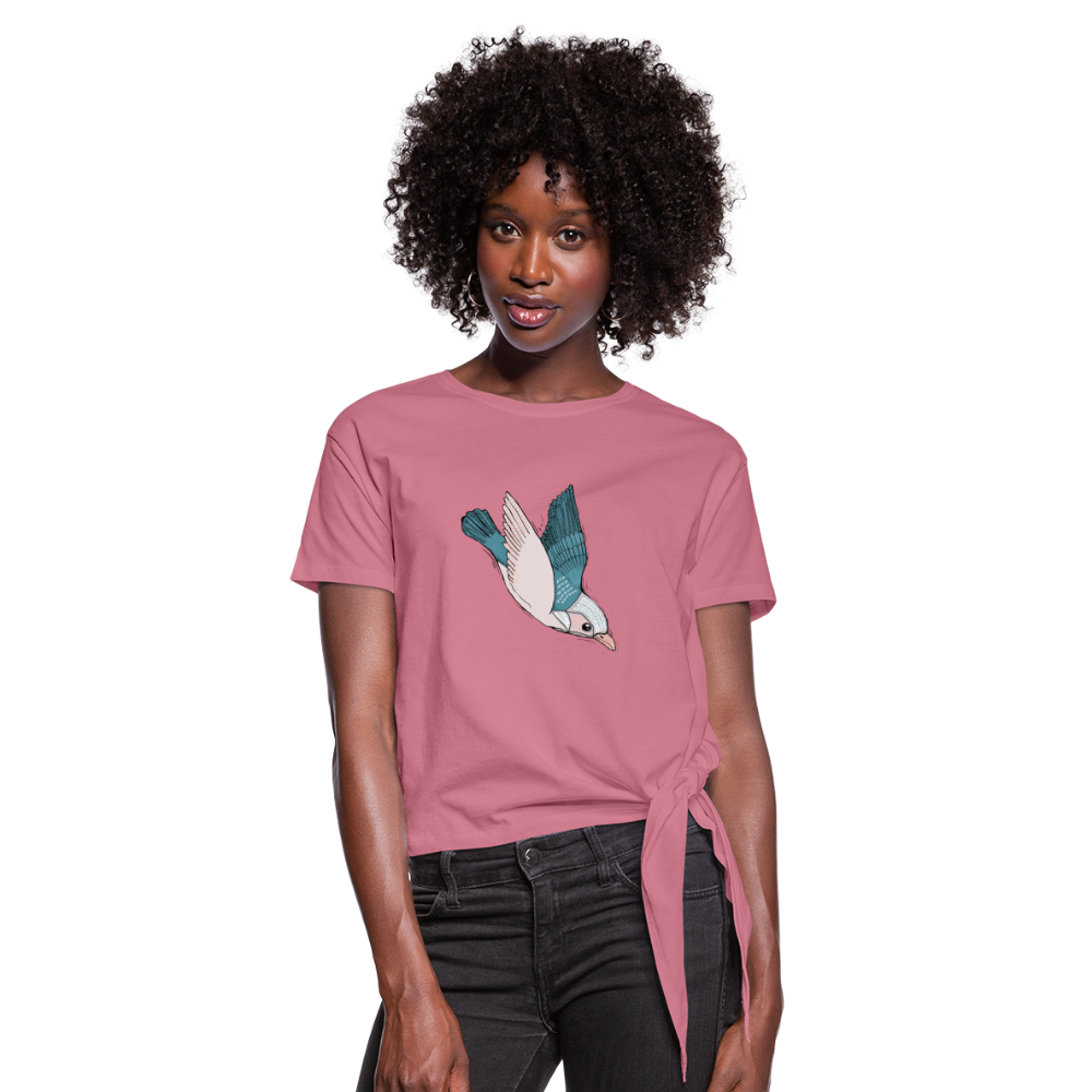 Frauen Knotenshirt "Vogel im Sturzflug" - Hinter dem Mond