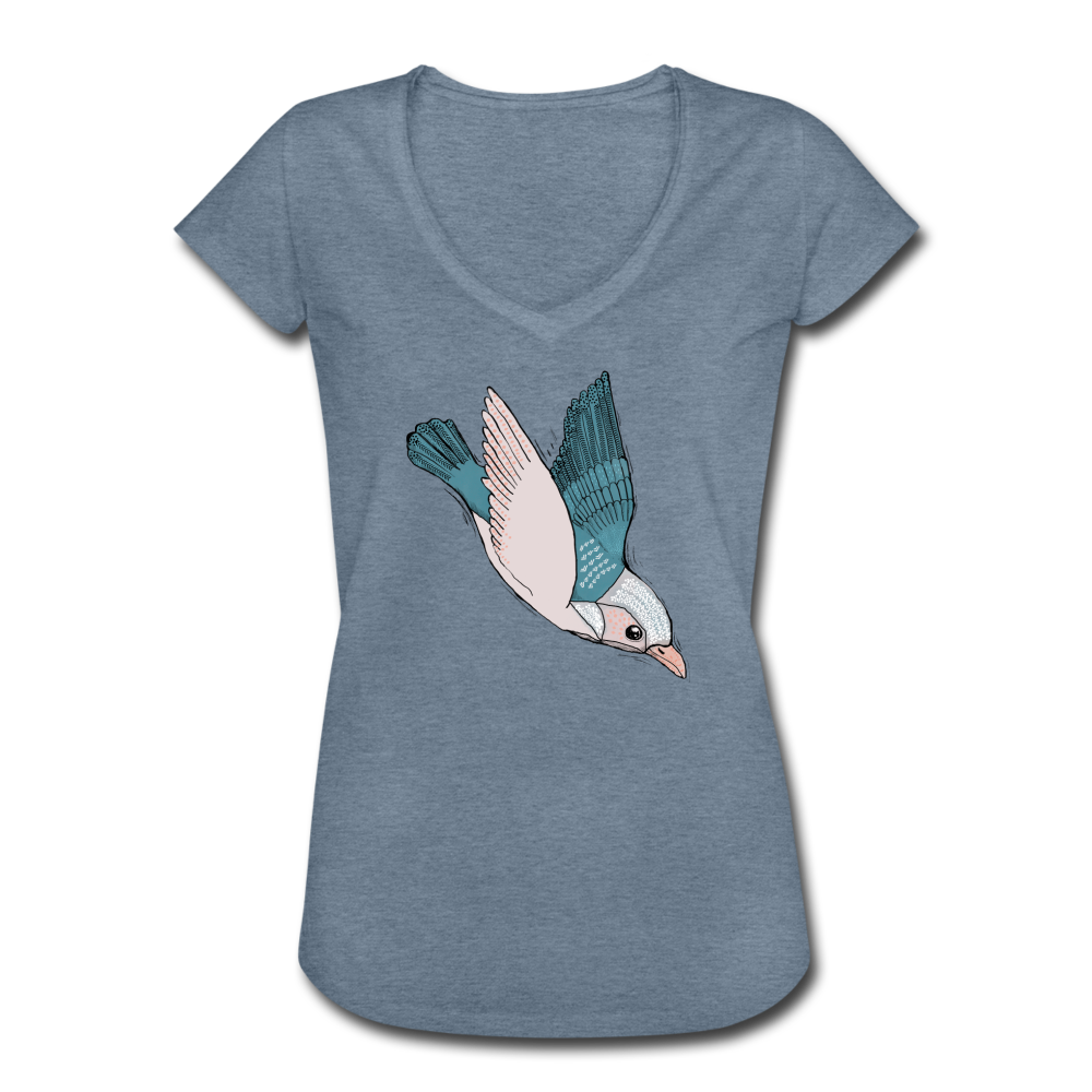 Frauen Vintage T-Shirt - "Vogel im Sturzflug" - Hinter dem Mond