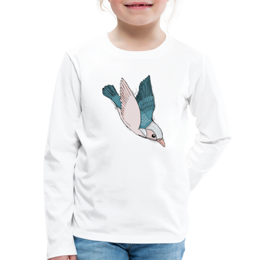Kinder Premium Langarmshirt - "Vogel im Sturzflug" - Hinter dem Mond