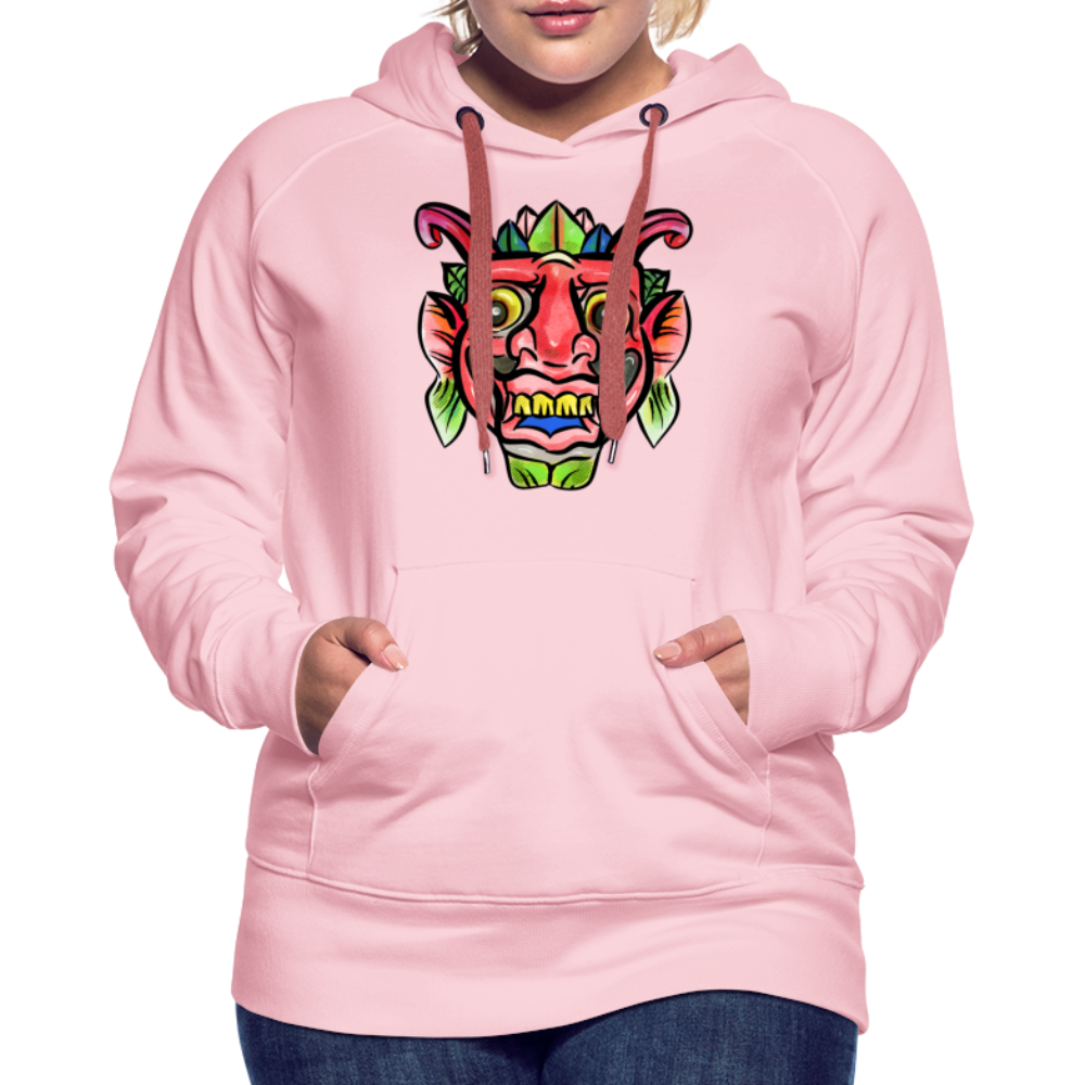 Frauen Premium Hoodie - "Bunte Maske" - Hinter dem Mond