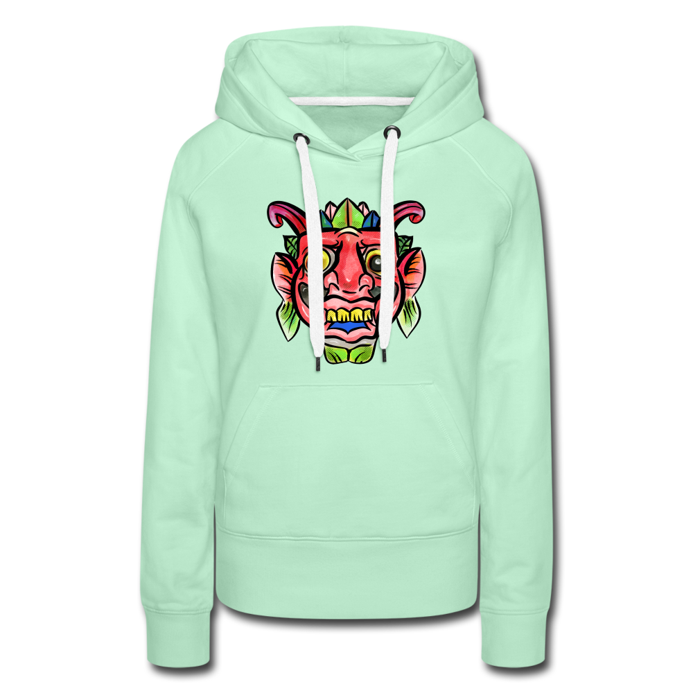 Frauen Premium Hoodie - "Bunte Maske" - Hinter dem Mond