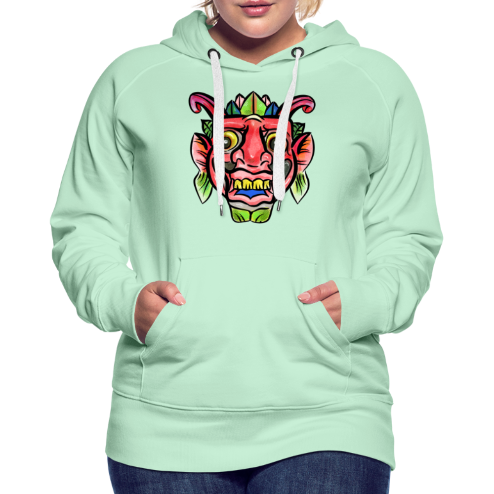 Frauen Premium Hoodie - "Bunte Maske" - Hinter dem Mond