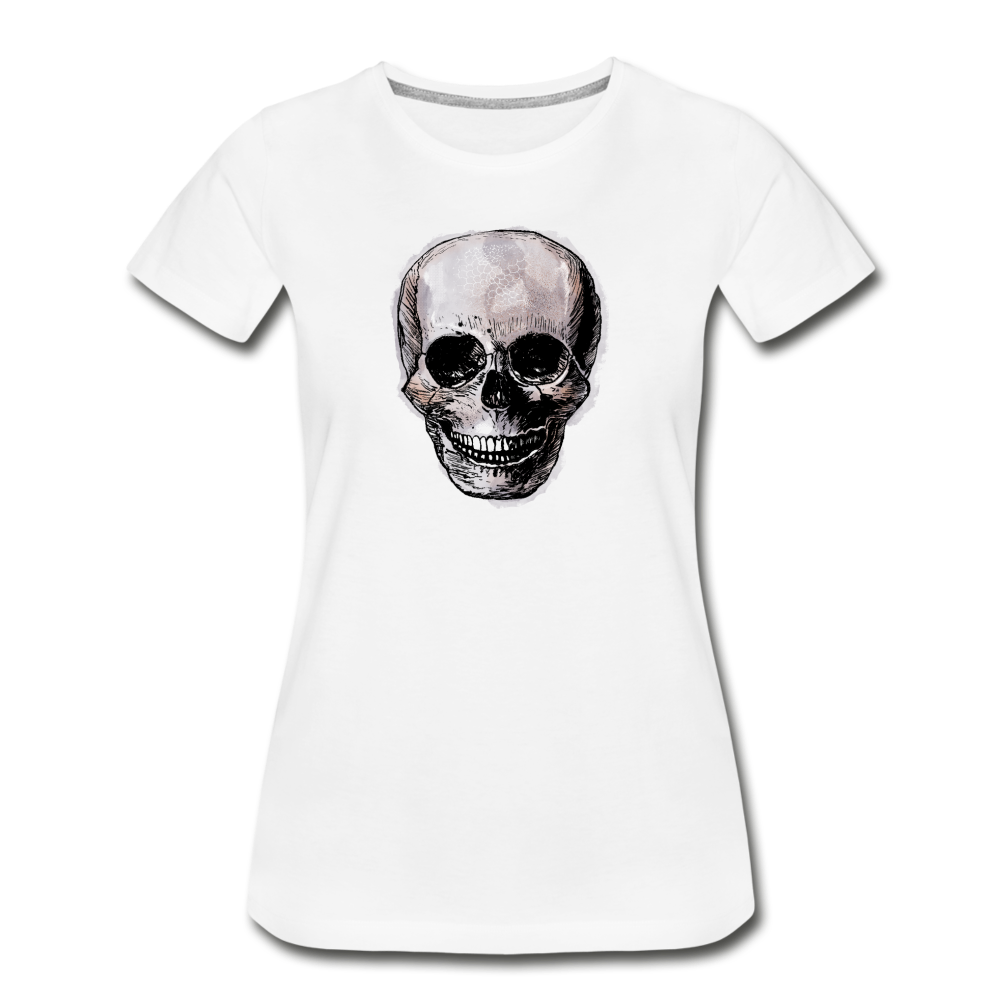 Frauen Premium Bio T-Shirt - "Totenkopf in Tinte" - Hinter dem Mond