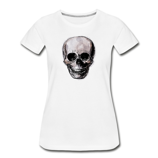 Frauen Premium Bio T-Shirt - "Totenkopf in Tinte" - Hinter dem Mond