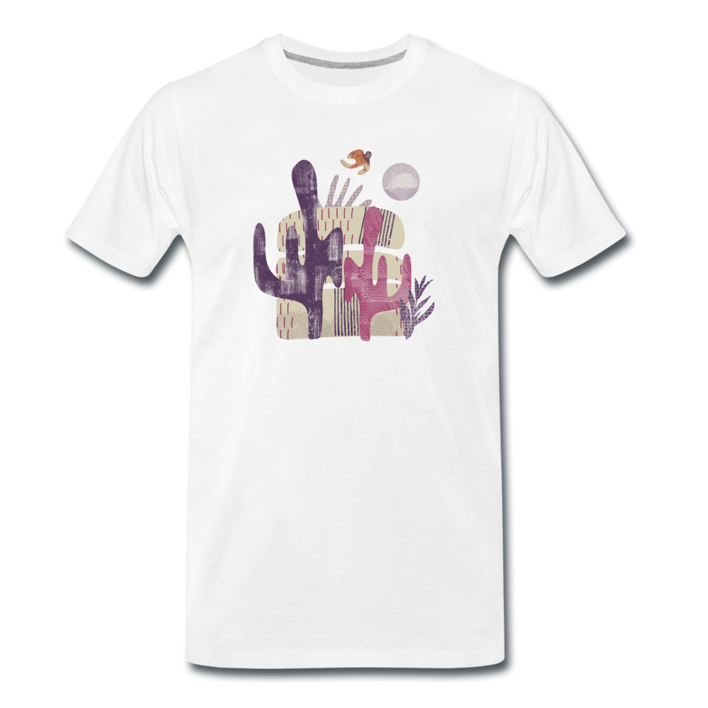 Männer Premium T-Shirt - "Wüste mit Vogel" - Hinter dem Mond