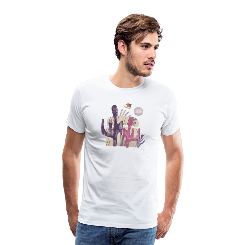 Männer Premium T-Shirt - "Wüste mit Vogel" - Hinter dem Mond