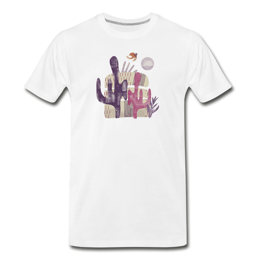 Männer Premium Bio T-Shirt - "Wüste mit Vogel" - Hinter dem Mond
