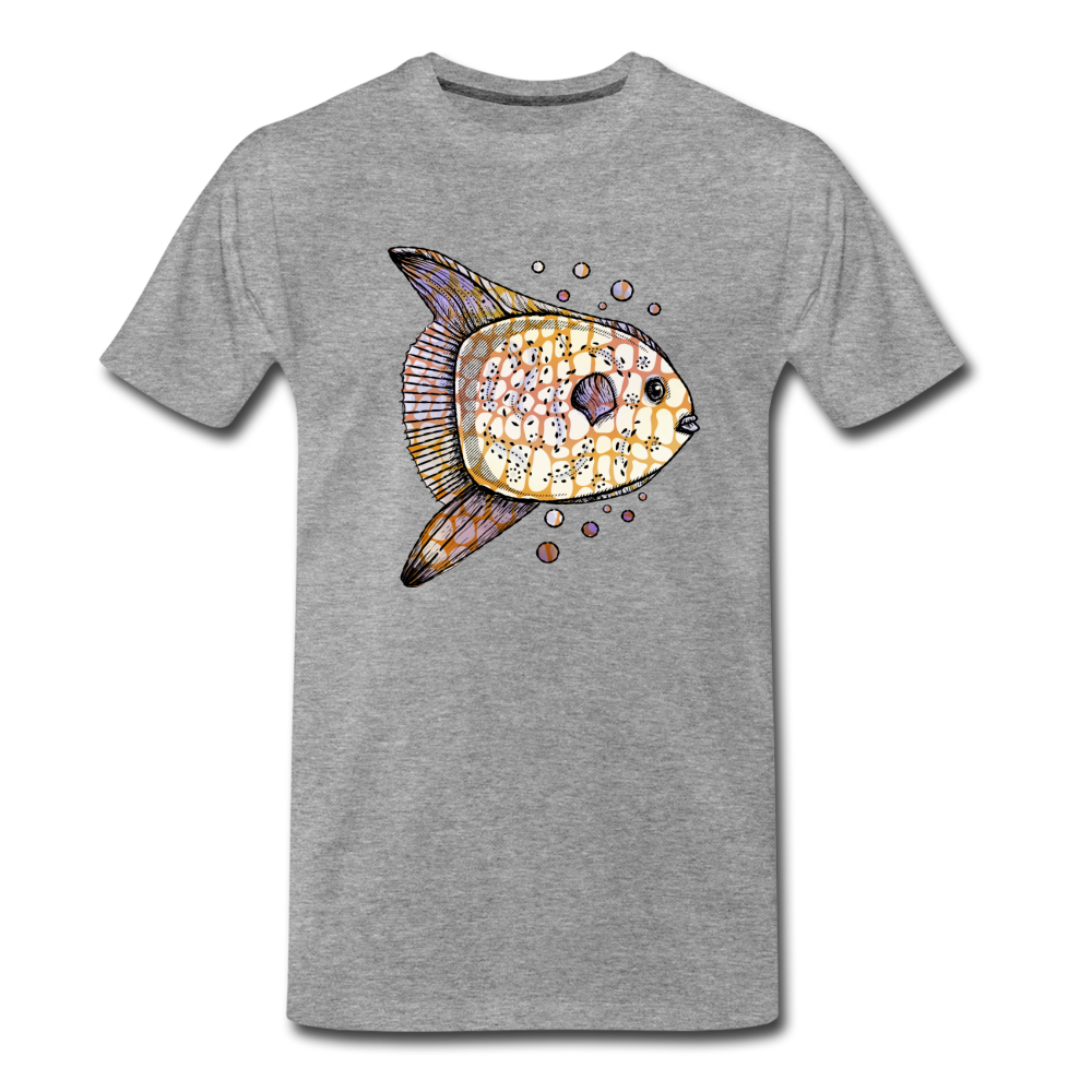 Männer Premium T-Shirt "Fantastischer Mondfisch" - Grau meliert