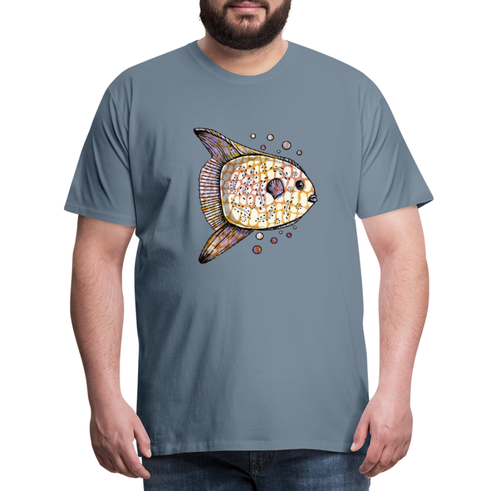 Männer Premium T-Shirt "Fantastischer Mondfisch" - Blaugrau