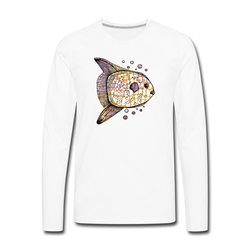 Männer Premium Langarmshirt - "Fantastischer Mondfisch" - Hinter dem Mond