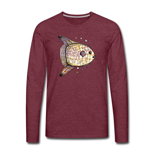 Männer Premium Langarmshirt - "Fantastischer Mondfisch" - Hinter dem Mond