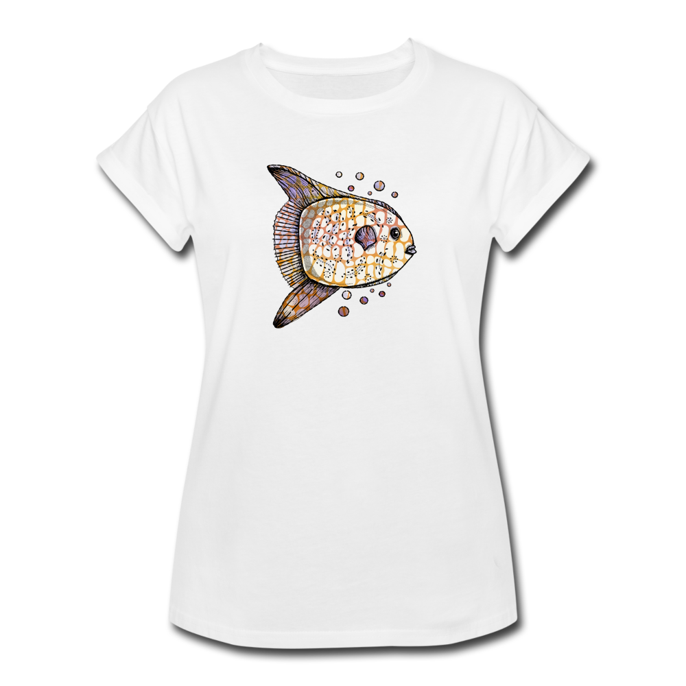 Frauen Oversize T-Shirt - "Fantastischer Mondfisch" - Hinter dem Mond