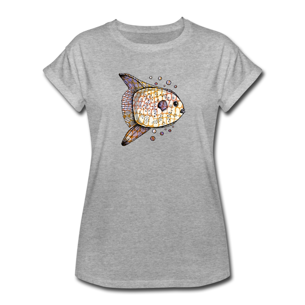 Frauen Oversize T-Shirt - "Fantastischer Mondfisch" - Hinter dem Mond