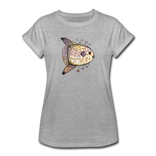 Frauen Oversize T-Shirt - "Fantastischer Mondfisch" - Hinter dem Mond