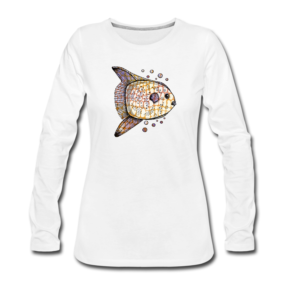 Frauen Premium Langarmshirt - "Fantastischer Mondfisch" - Hinter dem Mond