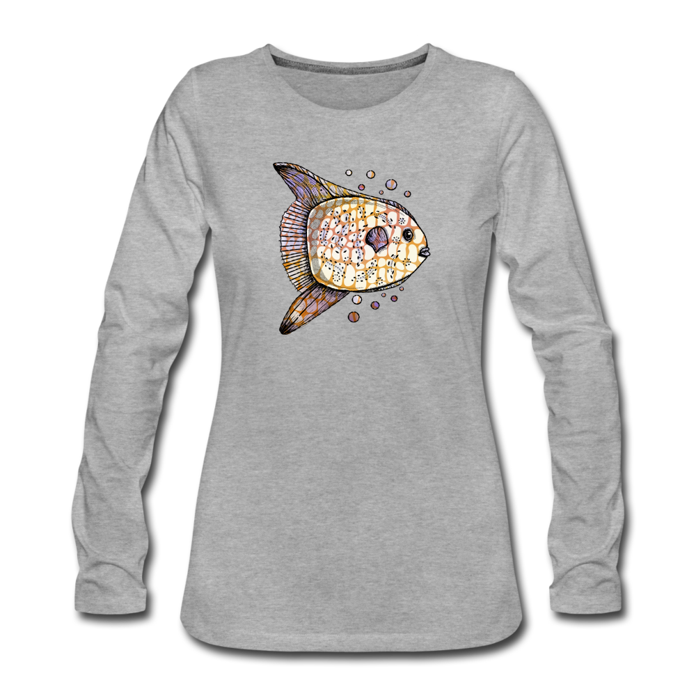 Frauen Premium Langarmshirt - "Fantastischer Mondfisch" - Hinter dem Mond