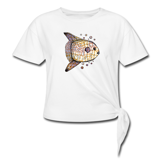 Frauen Knotenshirt "Fantastischer Mondfisch" - Hinter dem Mond