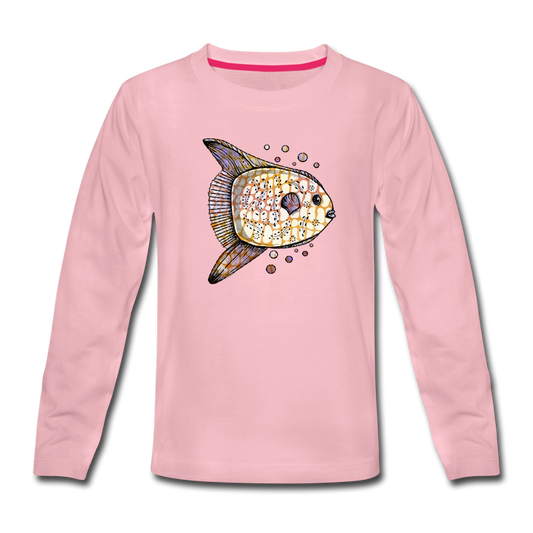 Kinder Premium Langarmshirt - "Fantastischer Mondfisch" - Hinter dem Mond