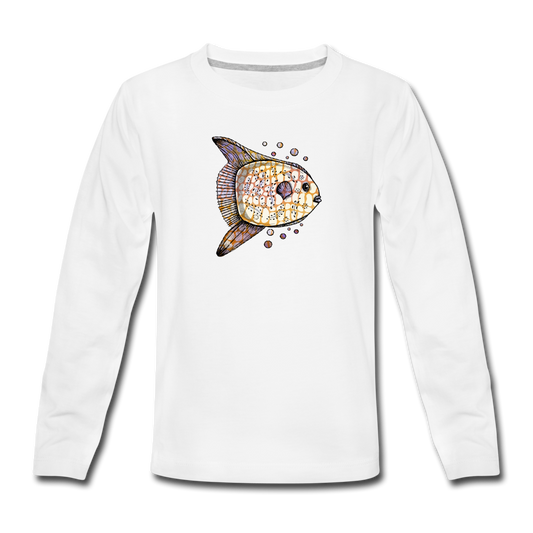 Teenager Premium Langarmshirt - "Fantastischer Mondfisch" - Hinter dem Mond