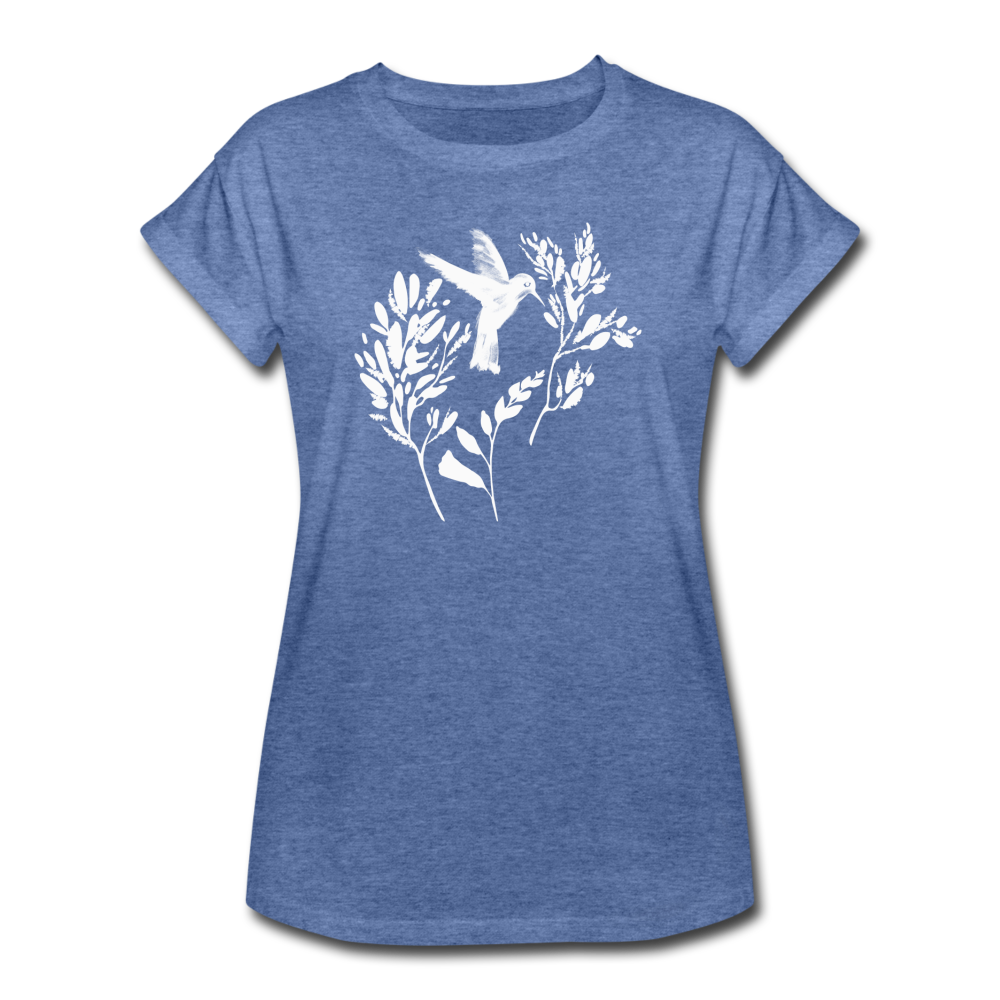 Frauen Oversize T-Shirt - "Vogel Floral" - Hinter dem Mond