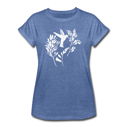 Frauen Oversize T-Shirt - "Vogel Floral" - Hinter dem Mond
