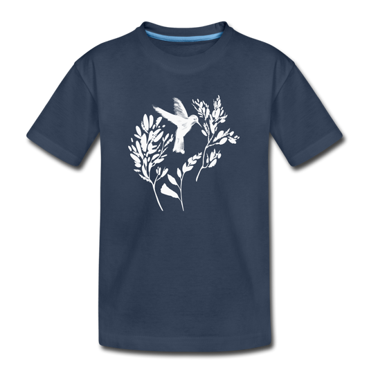 Teenager Premium Bio T-Shirt - "Vogel Floral" - Hinter dem Mond