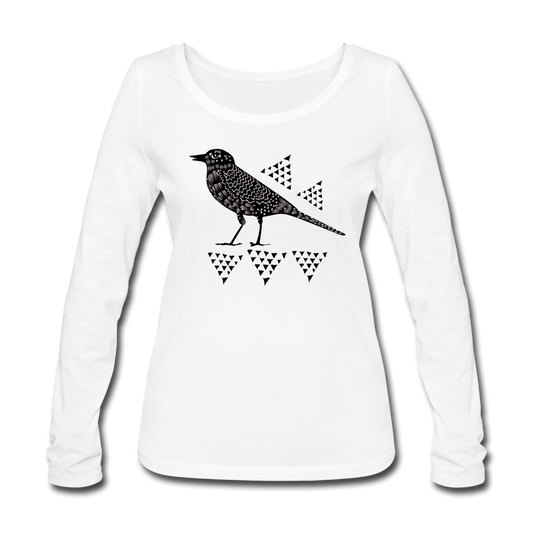 Frauen Bio-Langarmshirt - "Triangel-Vogel" - Hinter dem Mond