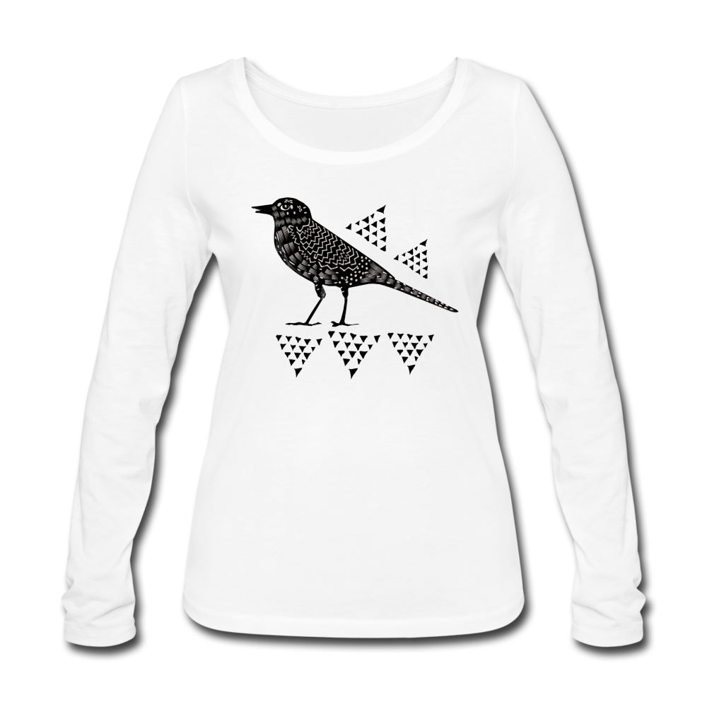 Frauen Bio-Langarmshirt - "Triangel-Vogel" - Hinter dem Mond