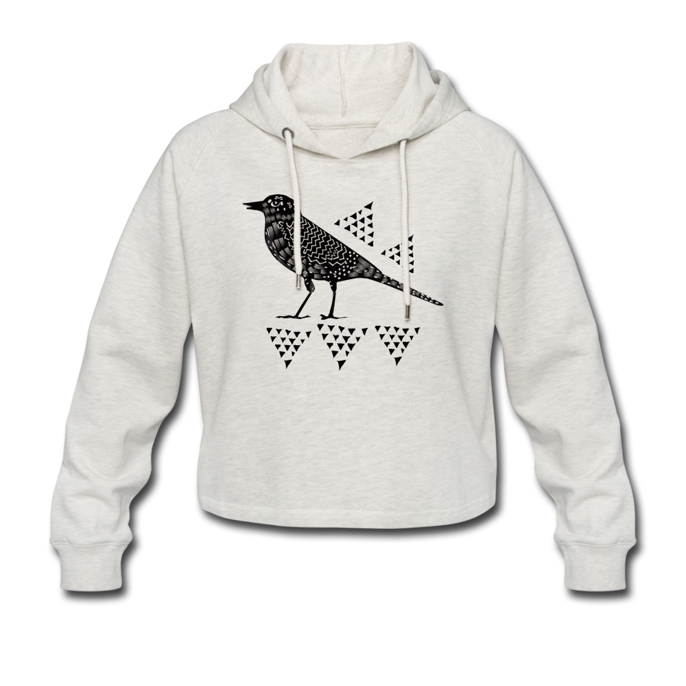 Frauen Cropped Hoodie "Triangel-Vogel" - Hinter dem Mond