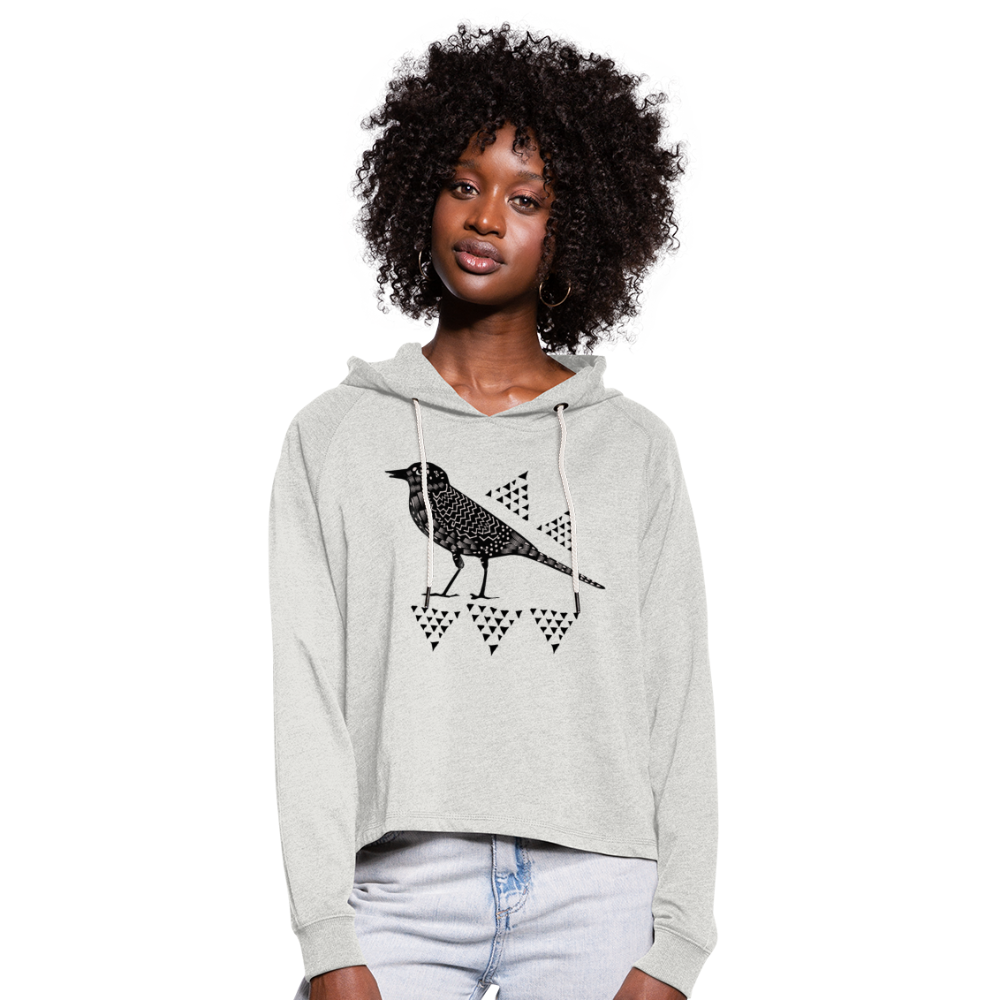 Frauen Cropped Hoodie "Triangel-Vogel" - Hinter dem Mond