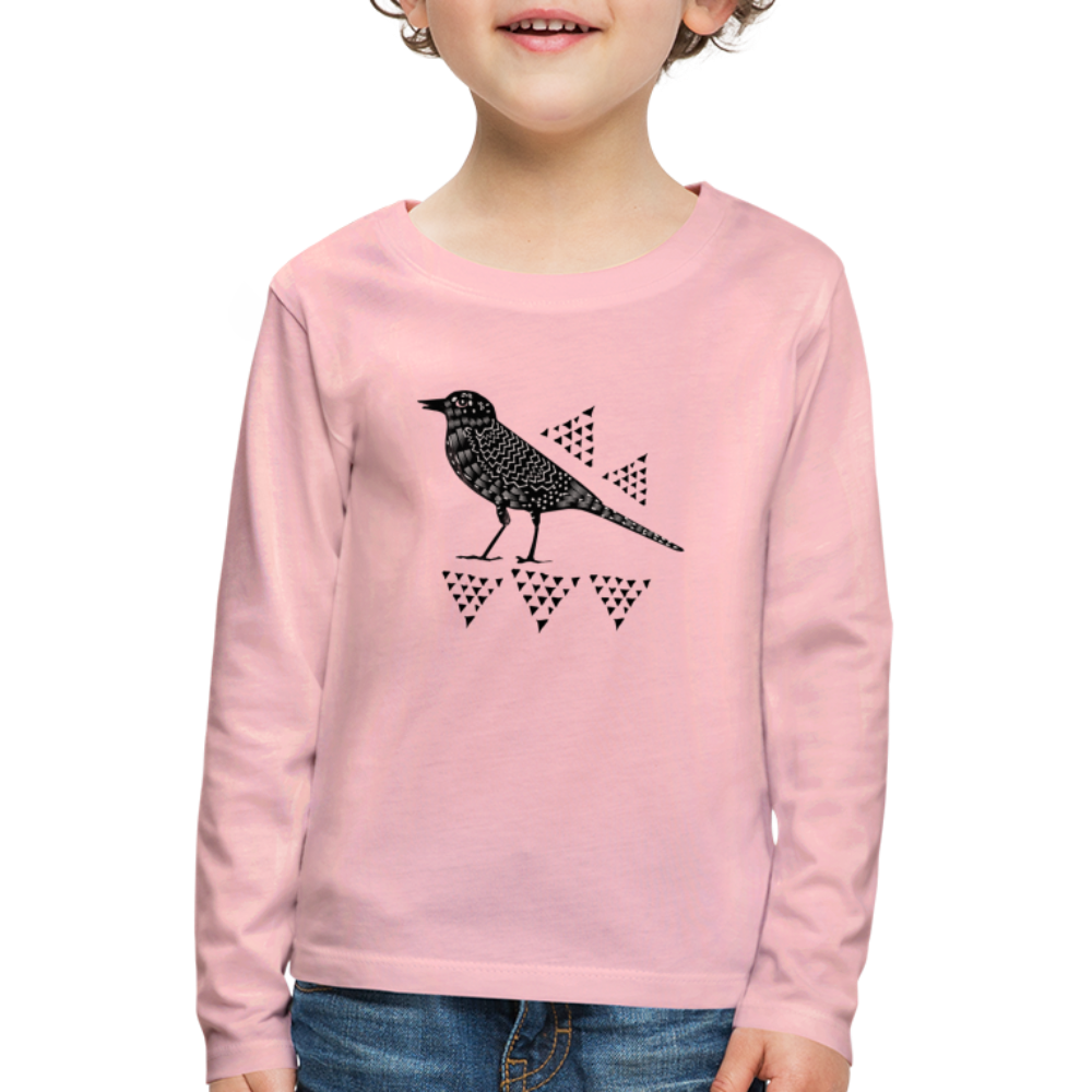 Kinder Premium Langarmshirt - "Triangel-Vogel" - Hinter dem Mond