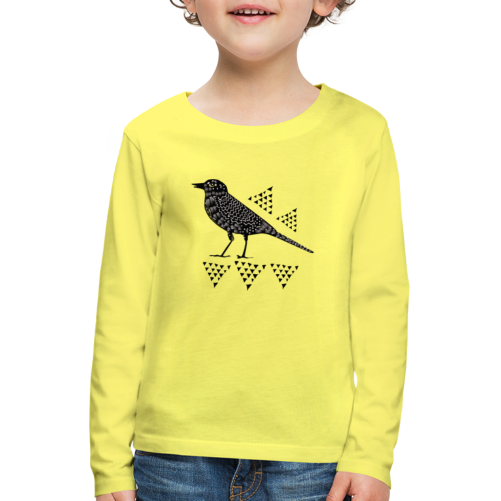 Kinder Premium Langarmshirt - "Triangel-Vogel" - Hinter dem Mond