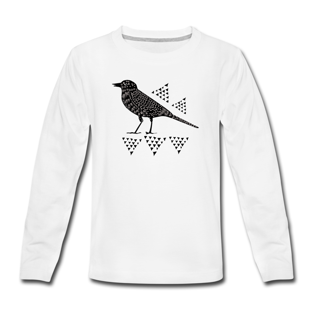 Teenager Premium Langarmshirt - "Triangel-Vogel" - Hinter dem Mond