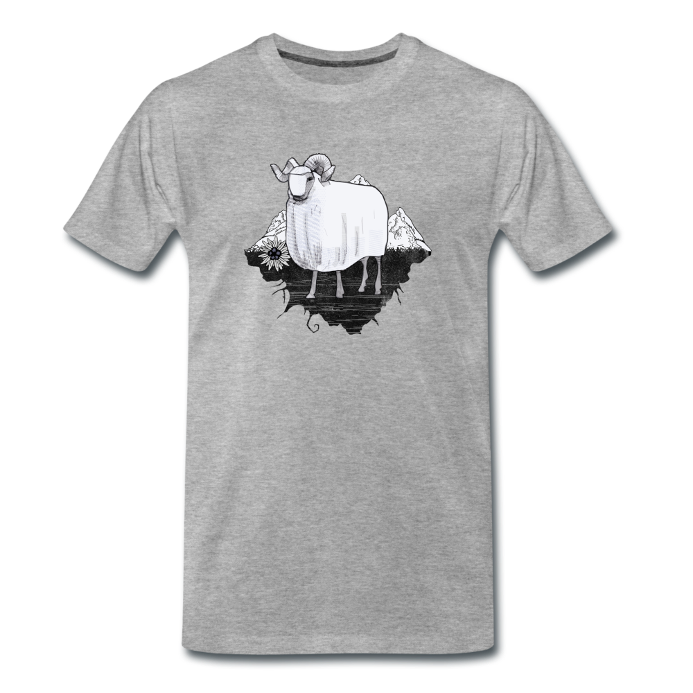Männer Premium Bio T-Shirt "Schaf in den Bergen" - Hinter dem Mond