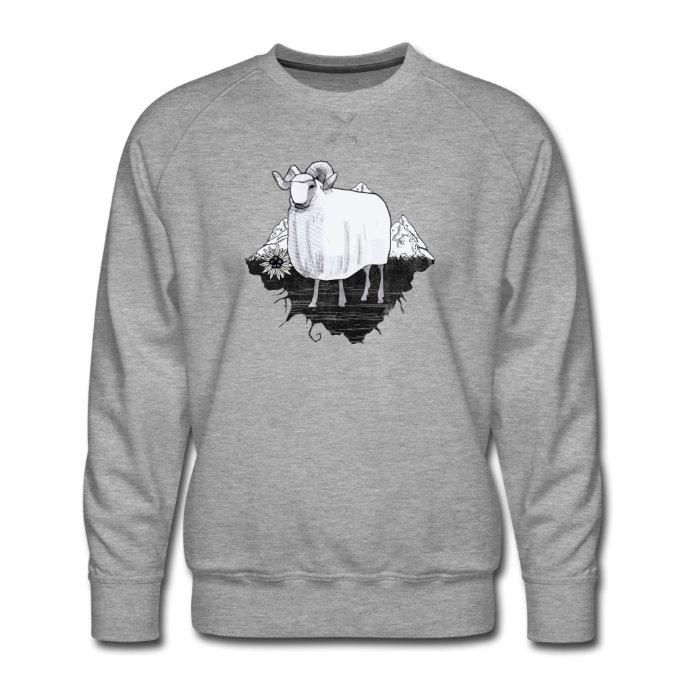 Männer Premium Pullover - "Schaf in den Bergen" - Hinter dem Mond
