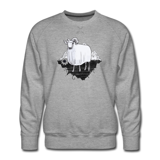 Männer Premium Pullover - "Schaf in den Bergen" - Hinter dem Mond