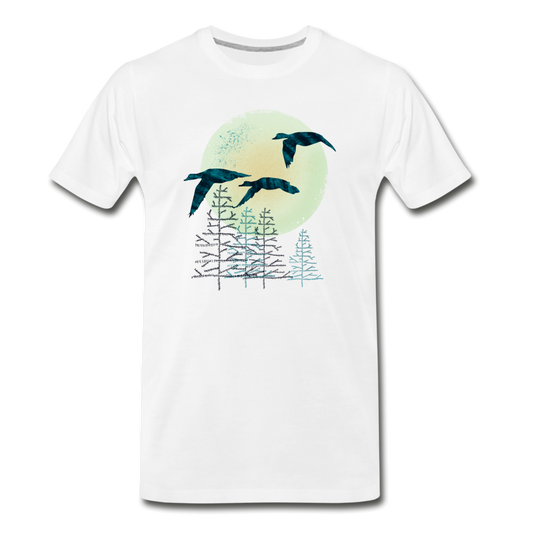 Männer Premium Bio T-Shirt "Zugvögel" - Weiß