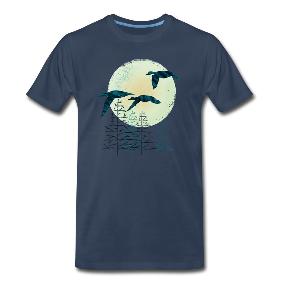 Männer Premium Bio T-Shirt "Zugvögel" - Navy