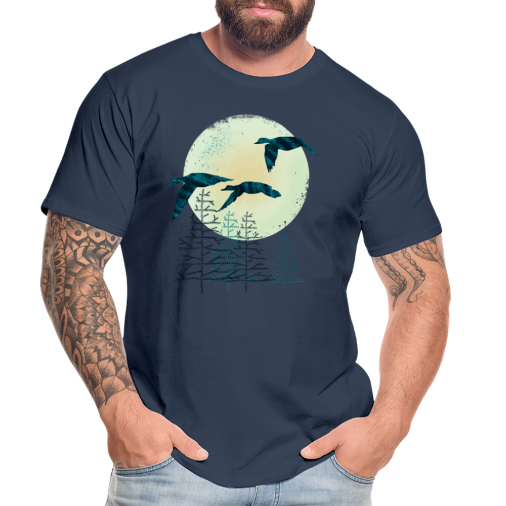 Männer Premium Bio T-Shirt "Zugvögel" - Navy