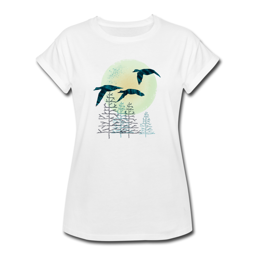 Frauen Oversize T-Shirt "Zugvögel" - Hinter dem Mond