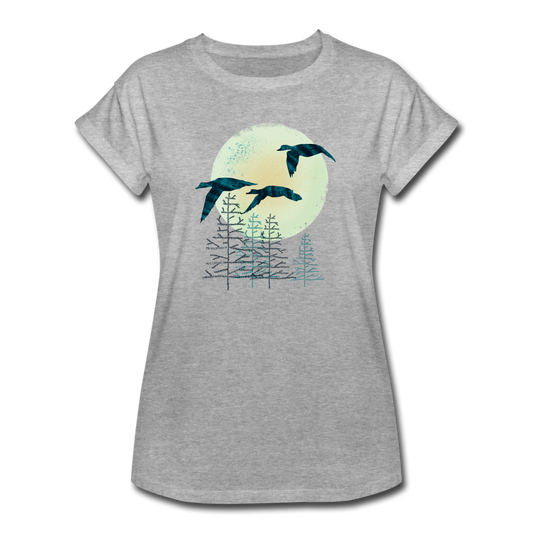 Frauen Oversize T-Shirt "Zugvögel" - Hinter dem Mond