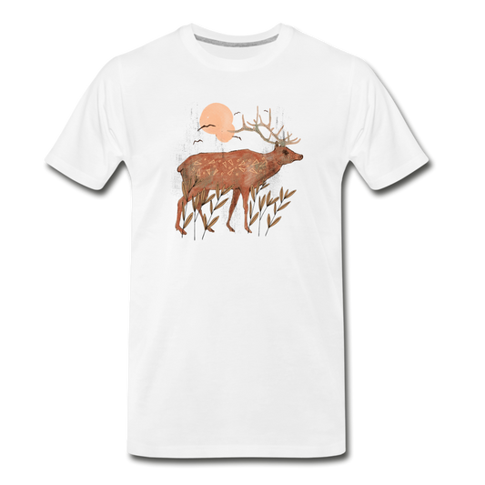 Männer Premium Bio T-Shirt - "Hirsch in Herbstfarben" - Hinter dem Mond
