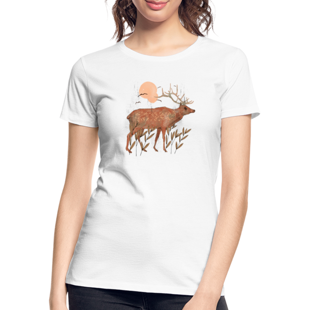 Frauen Premium Bio T-Shirt - "Hirsch in Herbstfarben" - Hinter dem Mond