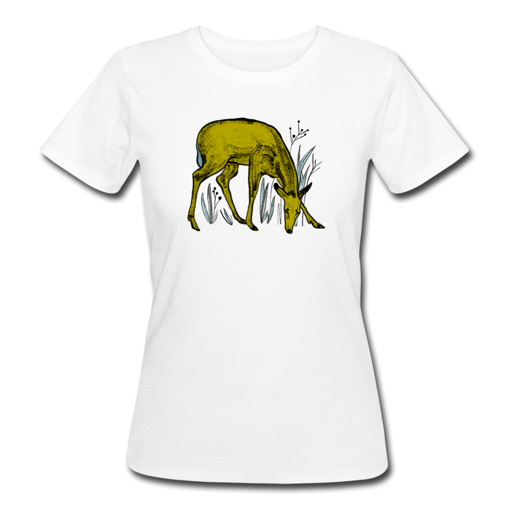 Frauen Bio-T-Shirt - "Reh in Olive" - Hinter dem Mond