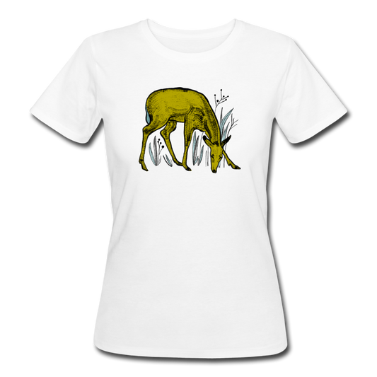 Frauen Bio-T-Shirt - "Reh in Olive" - Hinter dem Mond