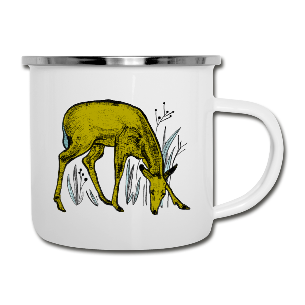 Emaille-Tasse "Reh in Olive" - Hinter dem Mond