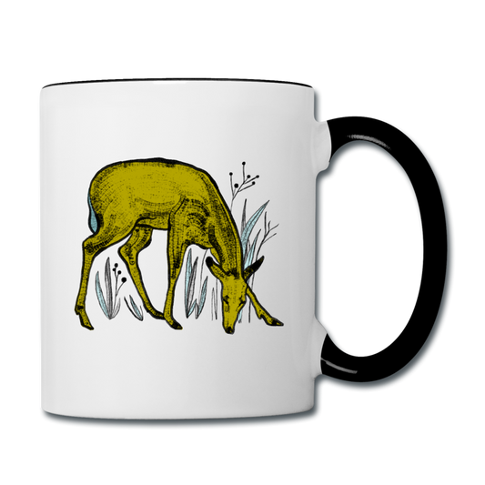 Tasse zweifarbig "Reh in Olive" - Hinter dem Mond