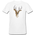 Männer Bio-T-Shirt - "Hirsch in Aquarell" - Hinter dem Mond